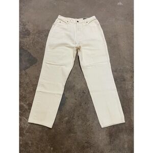 Eddie Bauer Jeans Womens 14 White Off White Straight Leg Regular Fit Denim